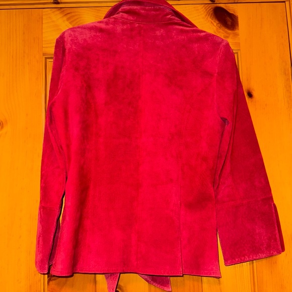 FINLEY Lacey Ruby Suede Leather Tie-Front Jacket Sz M EUC - Picture 3 of 6